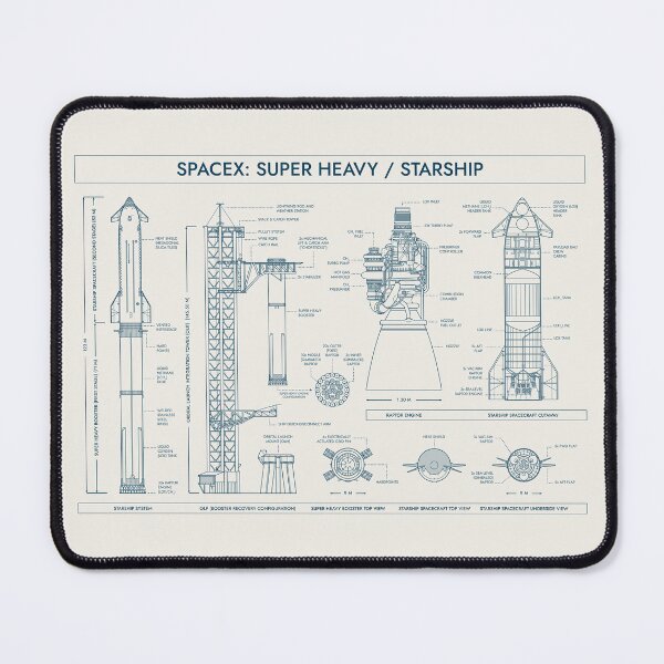 Item preview, SPACEX: Super Heavy / Starship (Blue and Bone) designed and sold by BGALAXY.