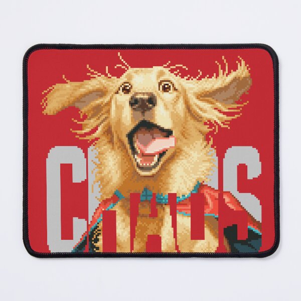 Item preview, CAOS - Divertido arte pixelado de superhéroe golden retriever designed and sold by bitwoofstudio.