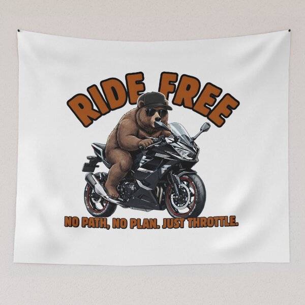 Item preview, RIDE FREE - Cool Biker Bear on a Motorcycle designed and sold by Animal Xeno Circus.