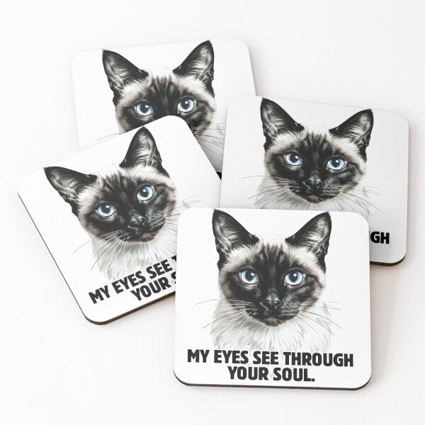 Item preview, My Eyes See Through Your Soul - Intense Siamese Cat designed and sold by Animal Xeno Circus.