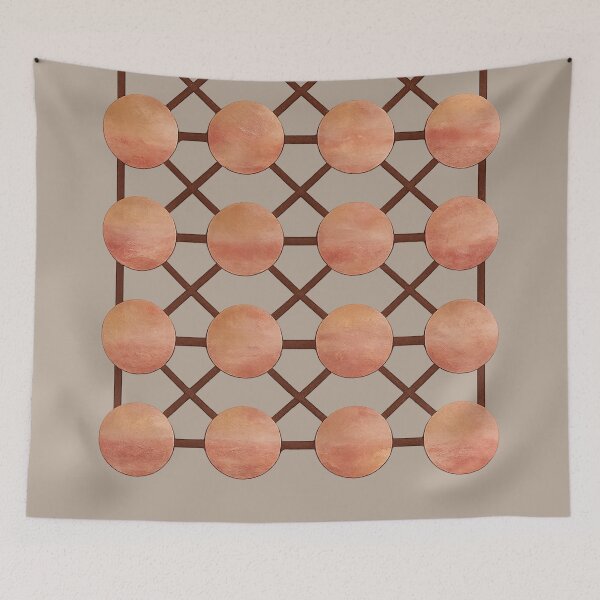 Item preview, Terracotta Circle Lattice – Modern Earth Grid designed and sold by annenambiro.