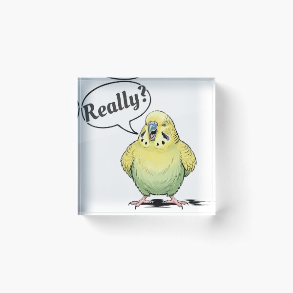 Item preview, Really? Funny Budgie / Parakeet Reaction Meme designed and sold by Animal Xeno Circus.