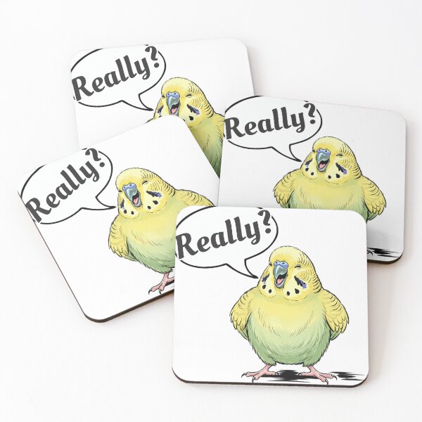 Item preview, Really? Funny Budgie / Parakeet Reaction Meme designed and sold by Animal Xeno Circus.