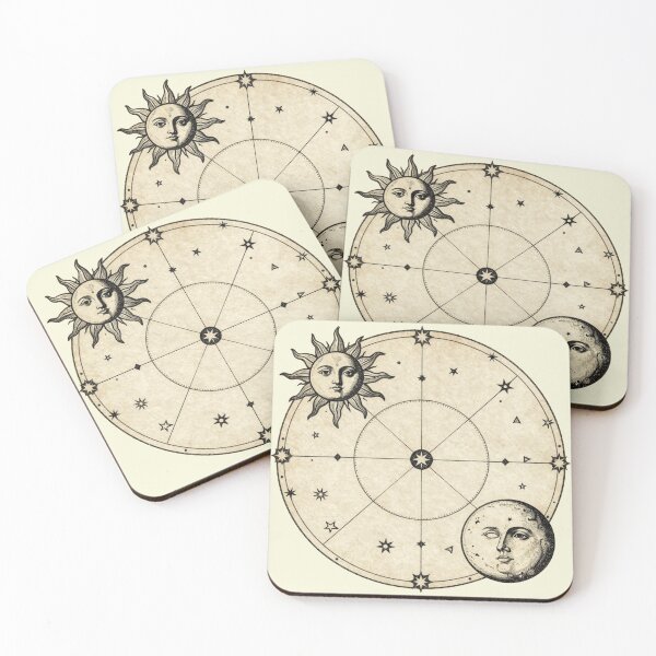 Item preview, Vintage Sun & Moon Astrology Chart - Celestial Art designed and sold by Zentavix.