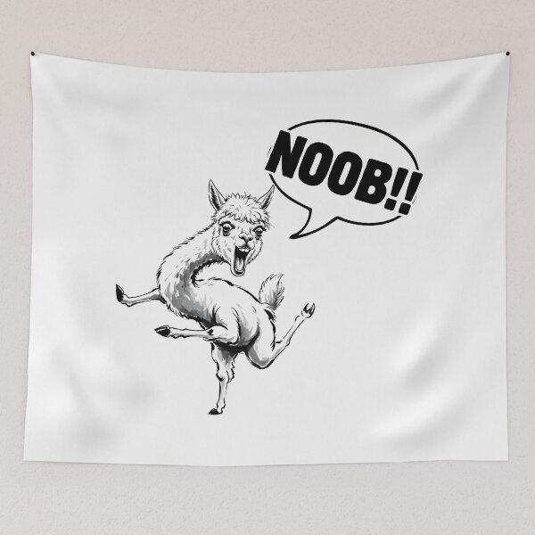 Item preview, NOOB!! Funny Llama/Alpaca Gamer Joke designed and sold by Animal Xeno Circus.