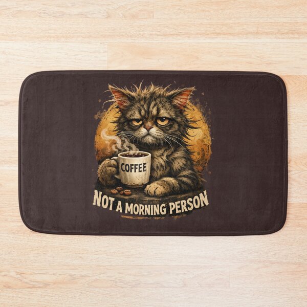 Item preview, tired cat with coffee cup designed and sold by Nasihasi.