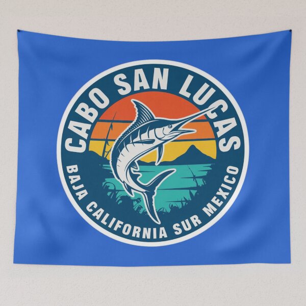 Item preview, Cabo San Lucas Marlin Fishing Sticker – Vintage Nautical Badge – Baja California Sur Mexico designed and sold by Timeless Design.