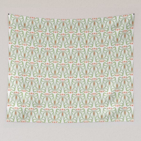 Item preview, Elegant Green Patterned Butterfly Design designed and sold by Clara Fruggeri.