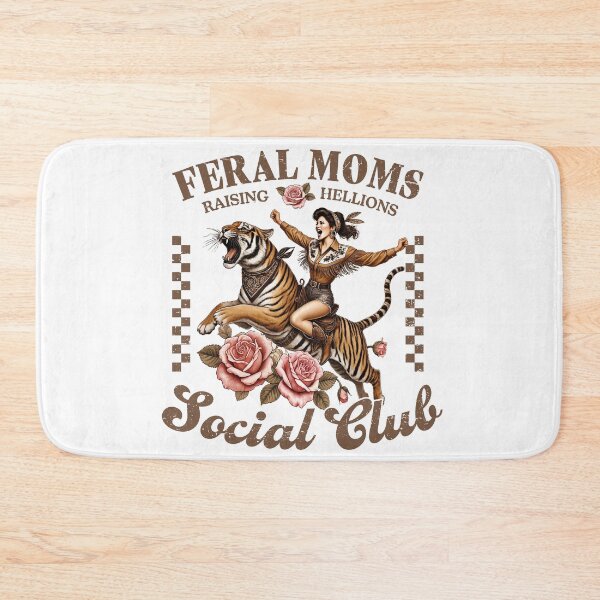 Item preview, Feral Moms Raising Hellions Social Club – Retro Western Cowgirl Tiger Mom Shirt designed and sold by Animal Passions.