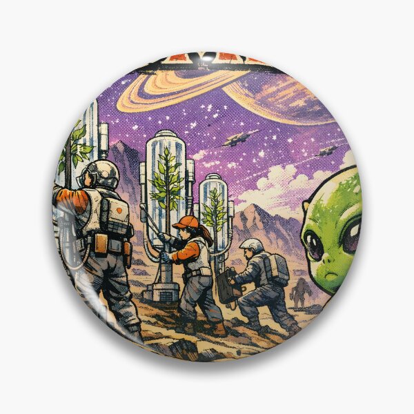 Item preview, We Landed We Lied We Called It Home Retro Sci-Fi Dystopian Space Colonization Poster - Dark Futurism Alien Planet Art by Vivaan Studio designed and sold by Vivaan Studio.