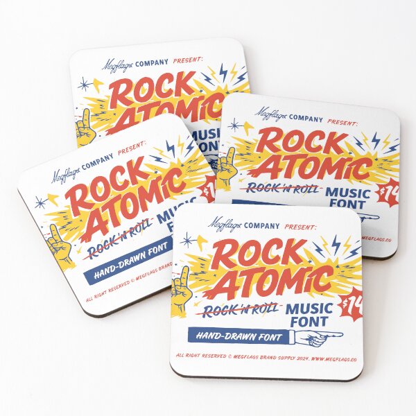 Item preview, Rock Atomic Hand-Drawn Music Typography designed and sold by Matinez Pink.