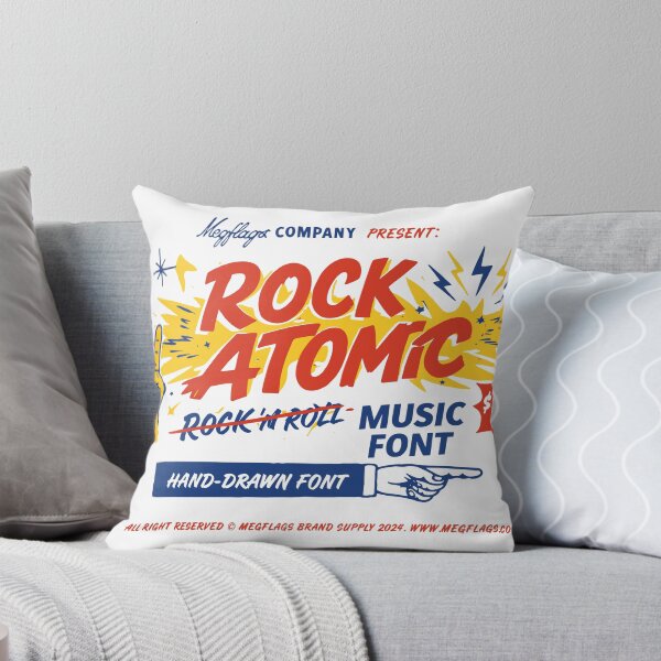 Item preview, Rock Atomic Hand-Drawn Music Typography designed and sold by Matinez Pink.