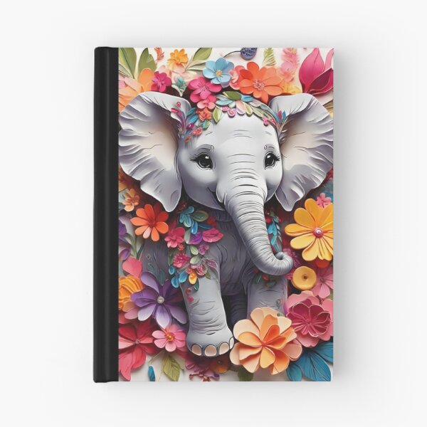 Item preview, Cute Baby Elephant Floral Fantasy Illustration designed and sold by PrithviApparels.