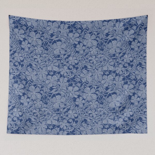 Item preview, Ornate Botanical Damask. Medium denim blue tone-on-tone designed and sold by Alex  Blud.