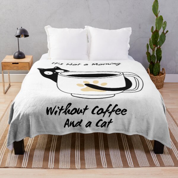 Item preview, It's Not a Morning Without Coffee And a Cat. designed and sold by Dinasshop.