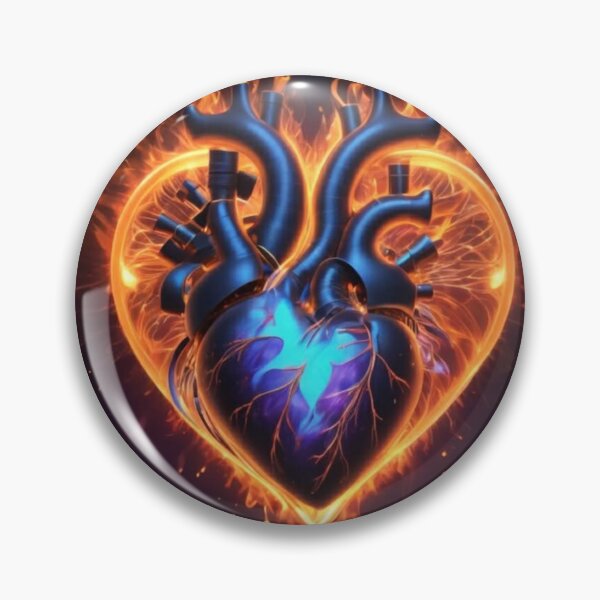 Item preview, Neon Heart on Fire designed and sold by Dreamy Armine Art.