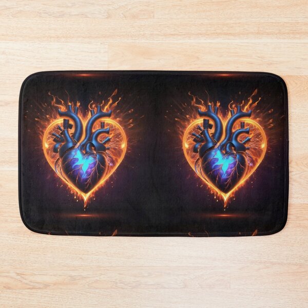 Item preview, Neon Heart on Fire designed and sold by Dreamy Armine Art.