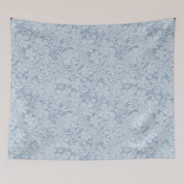 Item preview, Ornate Botanical Damask. Pale sky blue on powder blue designed and sold by Alex  Blud.