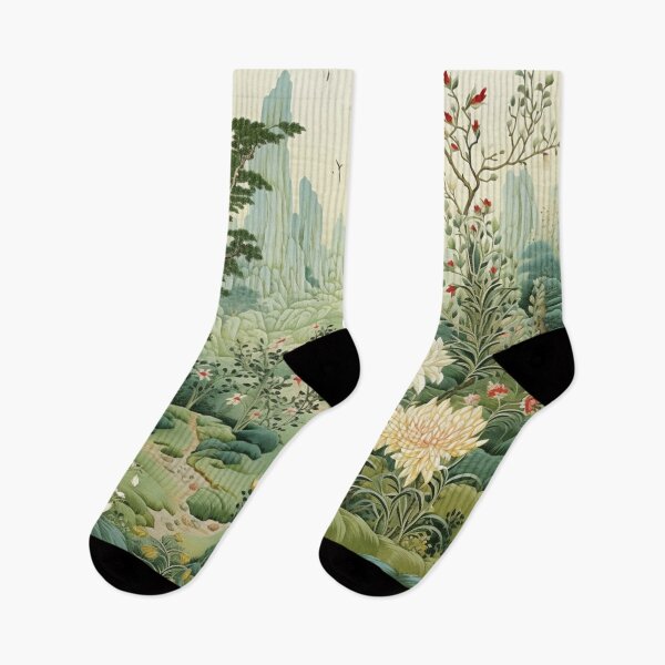 Item preview, Silk Floral Green Wildflowers Mountain Carpet designed and sold by GrinGalore.