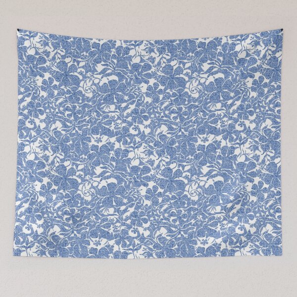 Item preview, Ornate Botanical Damask. Powder blue on white designed and sold by Alex  Blud.