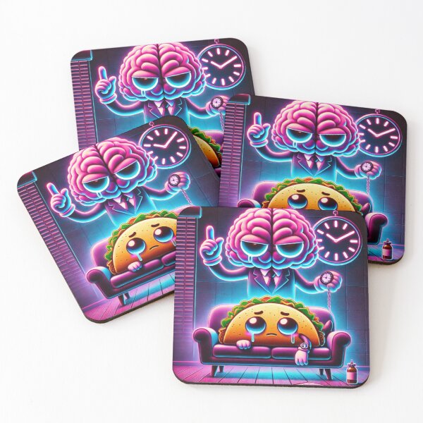 Item preview, Time Is Money – Sad Taco & Corporate Brain Neon Art designed and sold by ComedyInkFactor.
