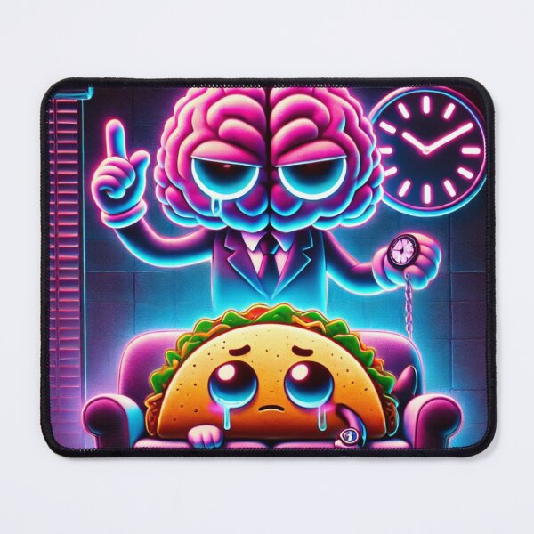 Item preview, Time Is Money – Sad Taco & Corporate Brain Neon Art designed and sold by ComedyInkFactor.
