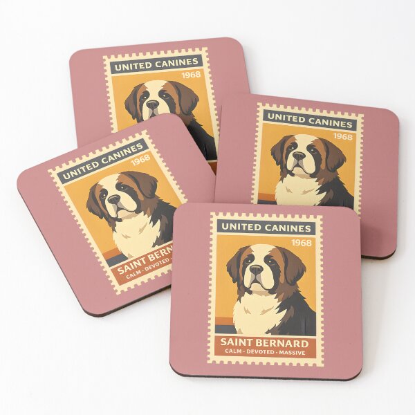 Item preview, Vintage Saint Bernard Stamp Art designed and sold by postmarkpaw.