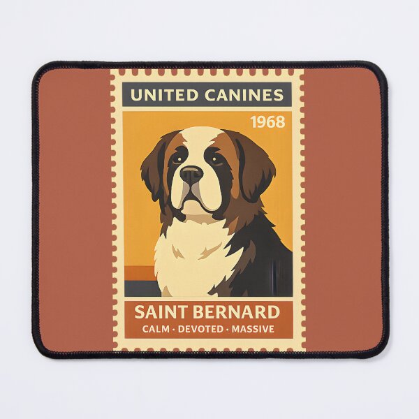 Item preview, Vintage Saint Bernard Stamp Art designed and sold by postmarkpaw.