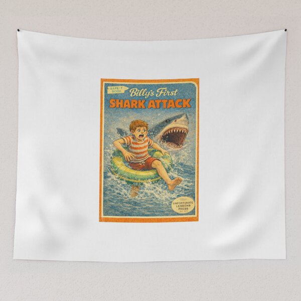 Item preview, Billy's First Shark Attack funny retro design designed and sold by The Sporty Nerd.