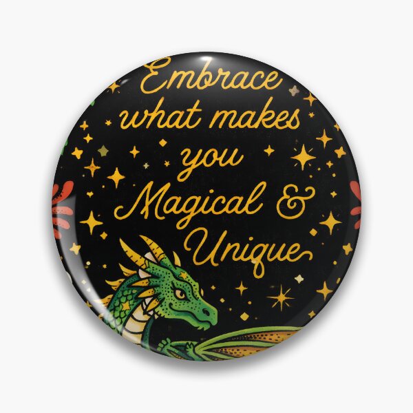 Item preview, Embrace Your Magical & Unique – Vintage Dragon Quote Art designed and sold by Matinez Pink.