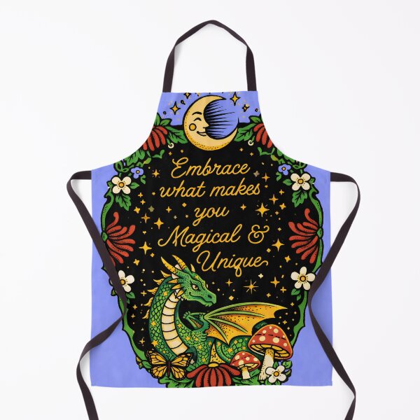Item preview, Embrace Your Magical & Unique – Vintage Dragon Quote Art designed and sold by Matinez Pink.