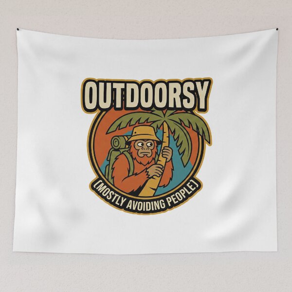 Item preview, Outdoorsy Mostly Avoiding People Funny Introvert Hiking Shirt Camping Nature Lover Gift Ape Tee designed and sold by Trending Fashions.