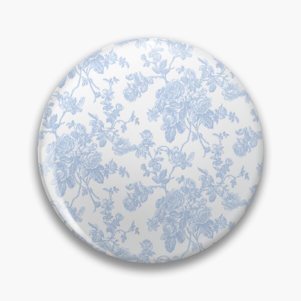 Item preview, Toile, Dusk Blue Vintage Roses Pattern designed and sold by PixDezines.