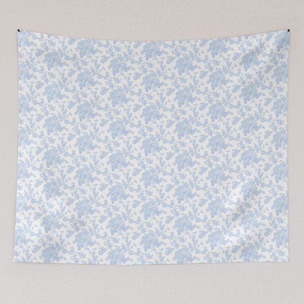 Item preview, Toile, Dusk Blue Vintage Roses Pattern designed and sold by PixDezines.