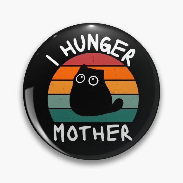 Item preview, I Hunger Mother, Cute Black Cat with Big Eyes and Vintage Sunset designed and sold by RubberBandBall.