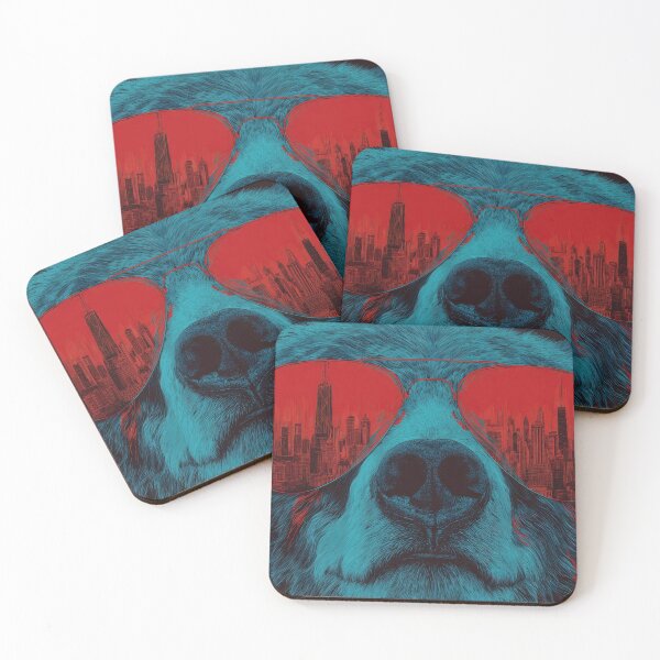 Item preview, Bear with red sunglasses shows city designed and sold by anytka.
