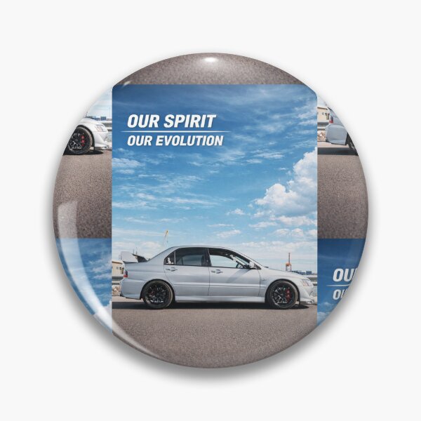 Item preview, Mitsubishi Evo 8 Apex Silver poster OUR SPIRIT OUR EVOLUTION designed and sold by TheMitsuGuy.