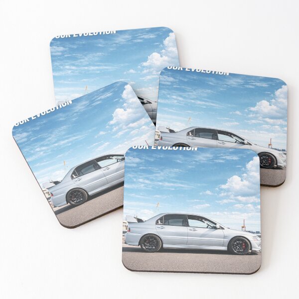 Item preview, Mitsubishi Evo 8 Apex Silver poster OUR SPIRIT OUR EVOLUTION designed and sold by TheMitsuGuy.