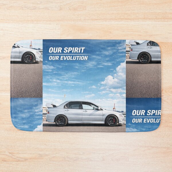 Item preview, Mitsubishi Evo 8 Apex Silver poster OUR SPIRIT OUR EVOLUTION designed and sold by TheMitsuGuy.