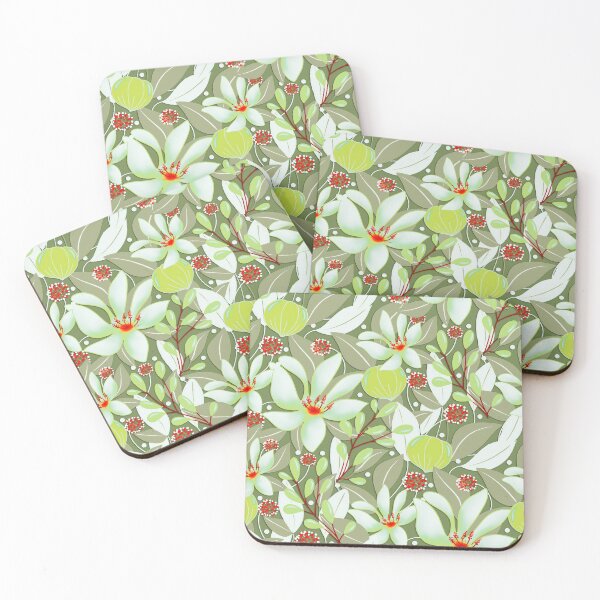Item preview, Elegant Green Patterned Floral Berries Design designed and sold by Clara Fruggeri.