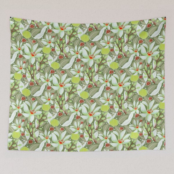 Item preview, Elegant Green Patterned Floral Berries Design designed and sold by Clara Fruggeri.