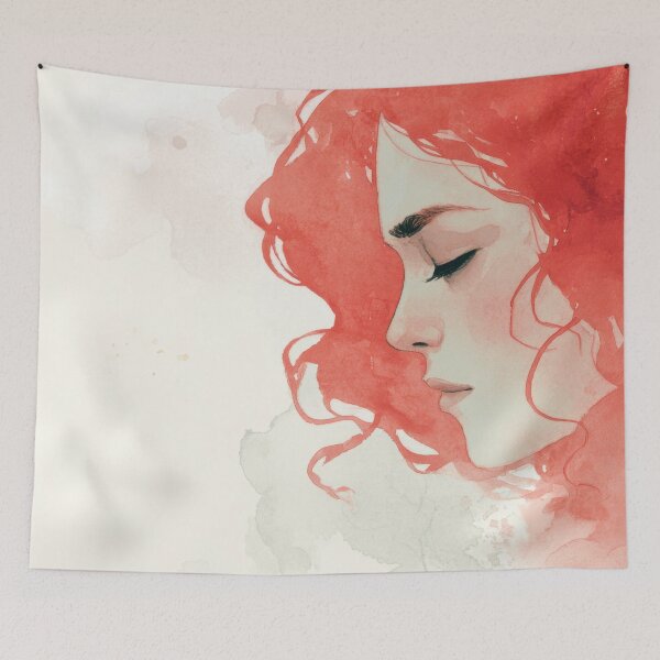 Item preview, Woman with red hair and flowers designed and sold by anytka.