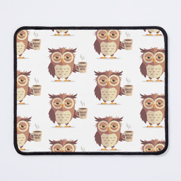 Item preview, Funny Owl With Monday Mood Coffee designed and sold by PriyankaSonara.