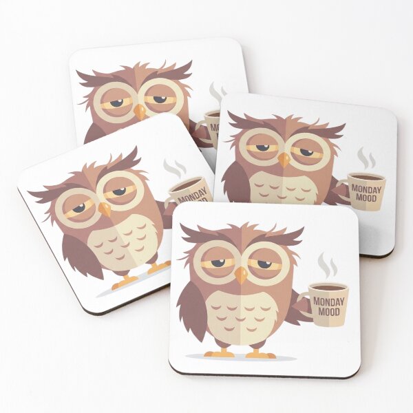 Item preview, Funny Owl With Monday Mood Coffee designed and sold by PriyankaSonara.