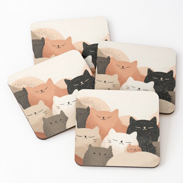 Item preview, Cats gathered in a colorful pattern designed and sold by anytka.
