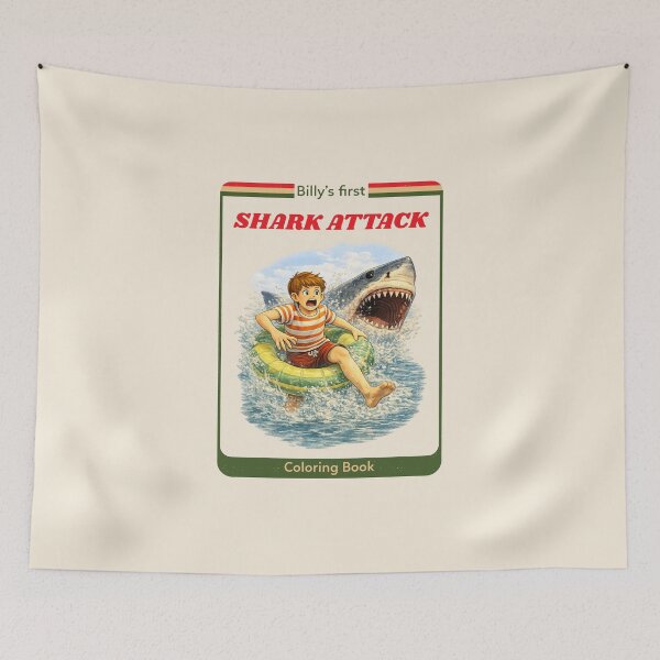 Item preview, Billy's First Shark Attack funny retro design designed and sold by The Sporty Nerd.