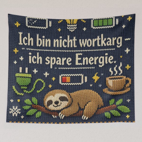 Item preview, I'm saving energy – Funny sloth knitting pattern designed and sold by Mauswohn.
