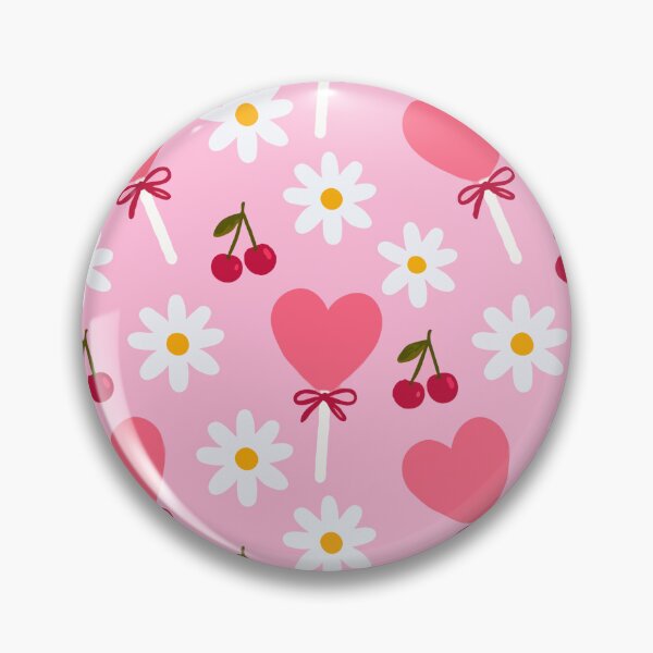 Item preview, Heart shaped Candy Cherry Daisy Lollipop Seamless Pattern Floral Fruit Coquette Background designed and sold by FRH Design ⭐⭐⭐⭐⭐.