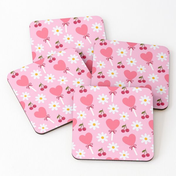 Item preview, Heart shaped Candy Cherry Daisy Lollipop Seamless Pattern Floral Fruit Coquette Background designed and sold by FRH Design ⭐⭐⭐⭐⭐.