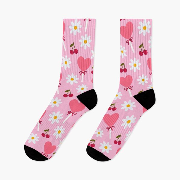 Item preview, Heart shaped Candy Cherry Daisy Lollipop Seamless Pattern Floral Fruit Coquette Background designed and sold by FRH Design ⭐⭐⭐⭐⭐.